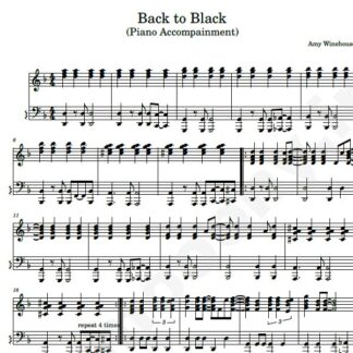 نت پیانو back to black