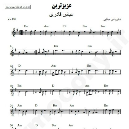 نت کیبورد عزیزترین عباس قادری
