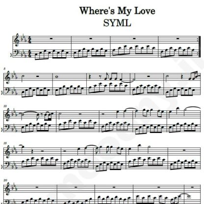 نت پیانو Wheres My Love SYML