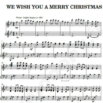 نت پیانو we wish you a merry christmas