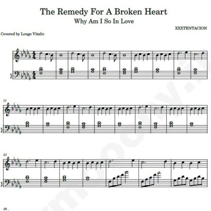 نت پیانو The Remedy For A Broken Heart