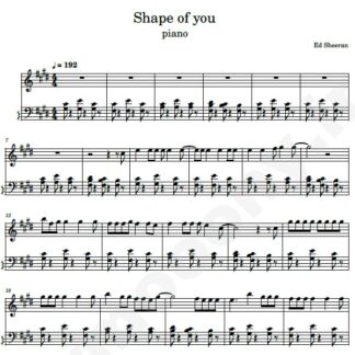 نت پیانو shape of you
