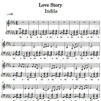 نت پیانو love story indila