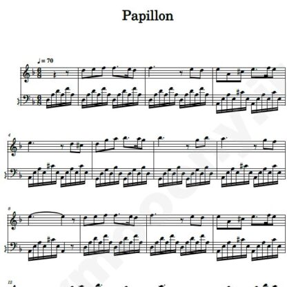 نت پیانو papillon