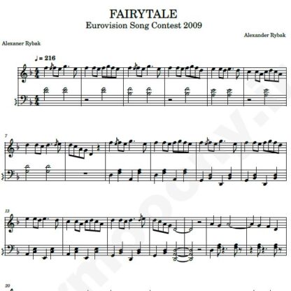 نت پیانو fairytale