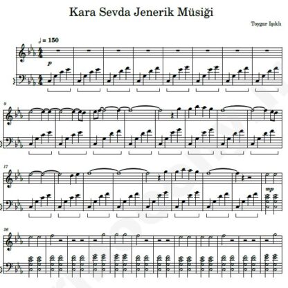 نت پیانو kara sevda