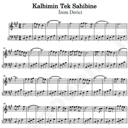 نت پیانو Kalbimin Tek Sahibine