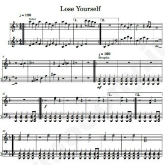 نت پیانو lose yourself