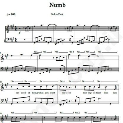 نت پیانو numb