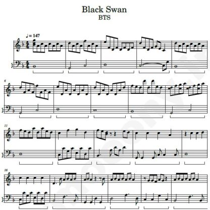 نت پیانو black swan