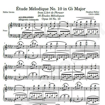 نت پیانو Op. 16 Etude No. 10