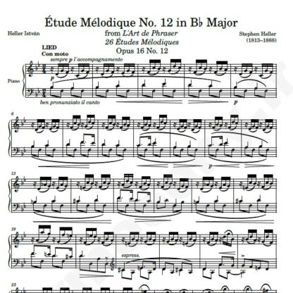 نت پیانو Op. 16 Etude No. 12