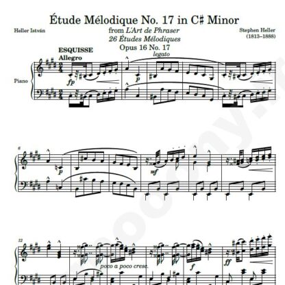 نت پیانو Op. 16 Etude No. 17