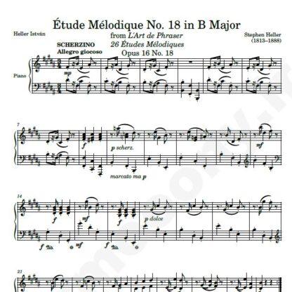 نت پیانو Op. 16 Etude No. 18