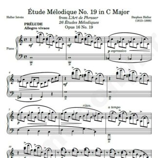 نت پیانو Op. 16 Etude No. 19