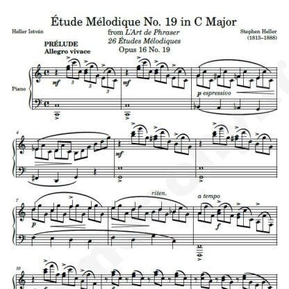 نت پیانو Op. 16 Etude No. 19