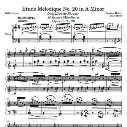 نت پیانو Op. 16 Etude No. 20