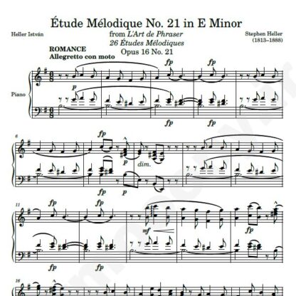 نت پیانو Op. 16 Etude No. 21