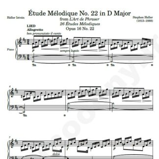 نت پیانو Op. 16 Etude No. 22