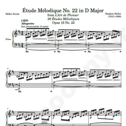 نت پیانو Op. 16 Etude No. 22