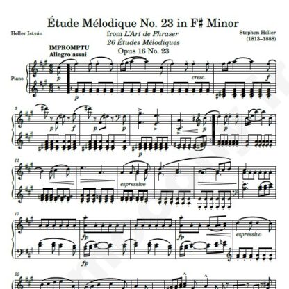 نت پیانو Op. 16 Etude No. 23