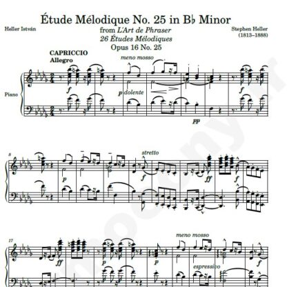 نت پیانو Op. 16 Etude No. 25