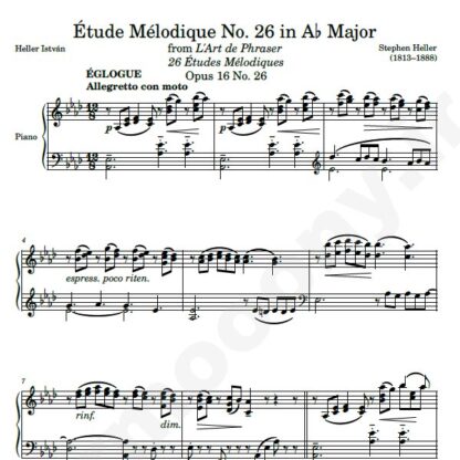 نت پیانو Op. 16 Etude No. 26