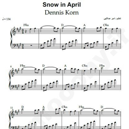 نت پیانو snow in april dennis korn