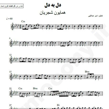 نت کیبورد دل به دل همایون شجریان