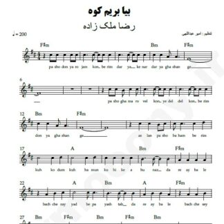 نت کیبورد بیا بریم کوه رضا ملک زاده