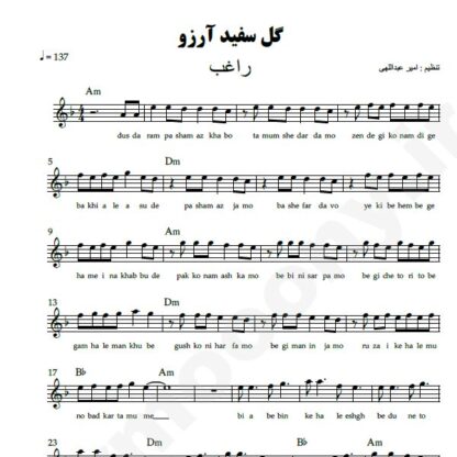 نت کیبورد گل سفید آرزو راغب