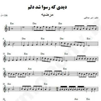 نت کیبورد دیدی که رسوا شد دلم مرضیه
