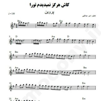 نت کیبورد کاش هرگز نمی دیدم تو را پروین