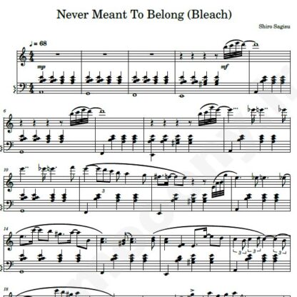 نت پیانو Never meant to belong Shir Sagisu