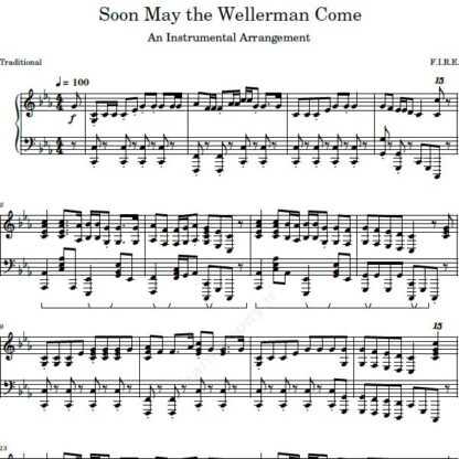نت پیانو Wellerman از Nathan Evans