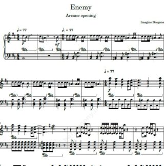 نت پیانو imagine dragons enemy
