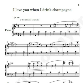 نت پیانو I love you when i drink champagne