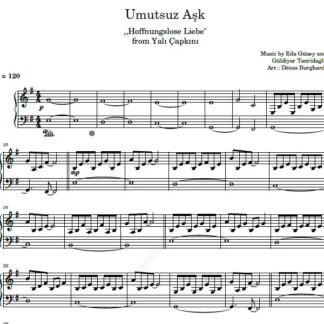 نت پیانو umutsua ask