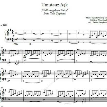 نت پیانو umutsua ask