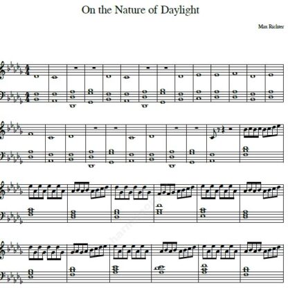 نت پیانو On the Nature of Daylight