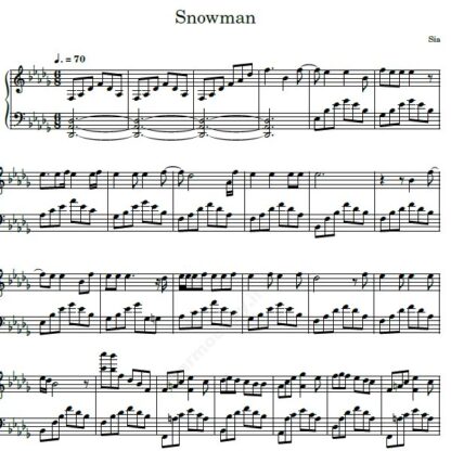 نت پیانو snowman