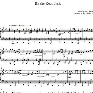نت پیانو hit the road jack
