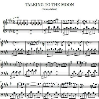 نت پیانو talking to the moon