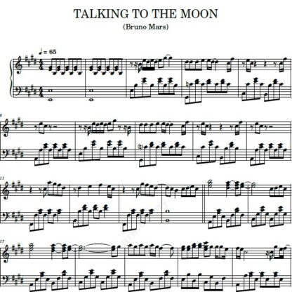 نت پیانو talking to the moon
