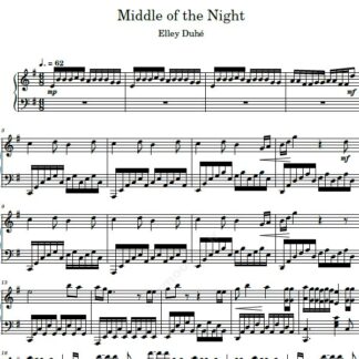 نت پیانو middle of the night elley duh