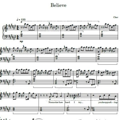 نت پیانو believe