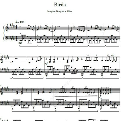 نت پیانو birds