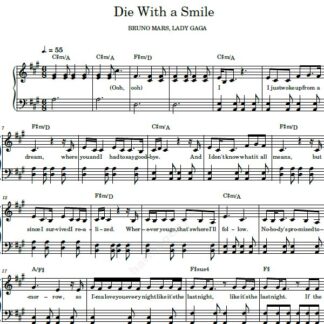 نت پیانو die with a smile