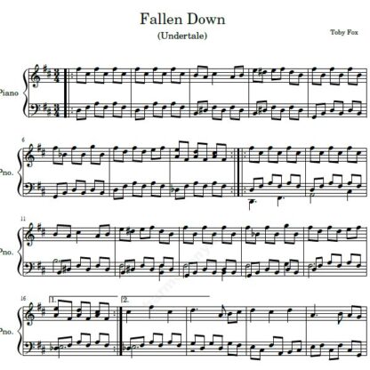 نت پیانو fallen down