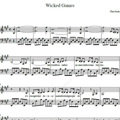 نت پیانو wicked games